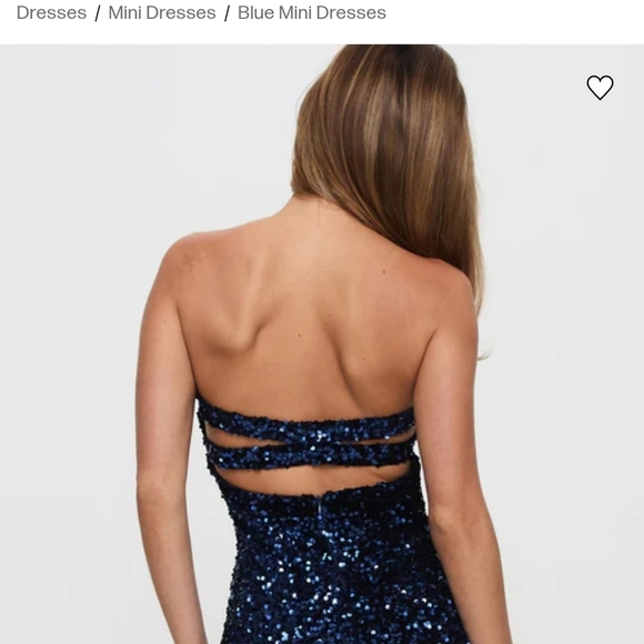 Princess Polly Club Classic Strapless Blue Sequin Dress - Picture 3 of 11